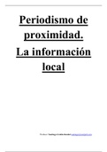 Apuntes Periodismo de proximidad. La información local