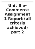 Unit 8 e-Commerce Assignment 1 Report (all criteria achieved) part 2