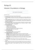 AS Biology A OCR Textbook Summary Notes, Post 2015 Spec