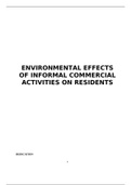 ENVIRONMENTAL EFFECTS OF INFORMAL COMMERCIAL ACTIVITIES ON RESIDENTS