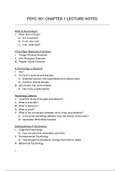 PSYC 001 Chapter 1 Lecture Notes
