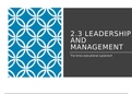 2.3 Leadership and Management