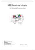 NCOI Opleidingsgroep HBO Business & Ondernemerschap Operationeel Salesplan Voorbeeld