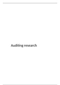 Summary Auditing Research