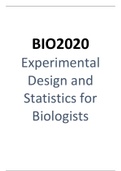 BIO2020: Experimental Design and Statistics for Biologists