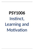 PSY1006 - Instinct, Learning and Motivation