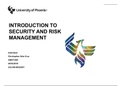 Week 1 Individual Introduction to Security and Risk Management