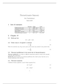 Physics I: Thermodynamics Summary chapters 17, 18, 19 and 20, 14, 15