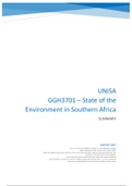 GGH3701 - State of the Environment in Southern Africa - Summary 