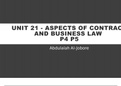 Unit 21 - Aspects of Contract and Business Law P4 P5