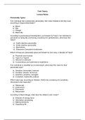 Section 1 Trait Theory Multiple Choice Questions and Answers