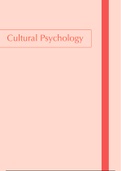 Cultural Psychology - Summary - 2019 