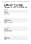 Summary Articles Organization Theory