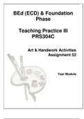PRS304C - Teaching practice 3 (grade 1-3) : Assignment 52 Art and Handwork