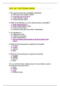 QNT561; TEST BANK FOR FINAL EXAM (NEW) 400 QUESTIONS & ANSWERS (all correct) A  Rated.