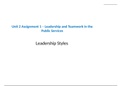 Unit 2 Assignment 1 - Leadership styles