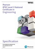 Pearson BTEC Level 3 National Certificate in Engineering from 2016 Specification