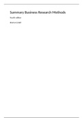 Samenvatting / Summary Business Research Methods 4de editie