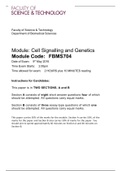 Cell signalling and genetics 2016 exam