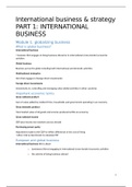 Summary International Business & Strategy IBS