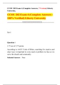 CCOU 202 EXAM 4 COMPLETE ANSWER(1 TO 7 VERSIONS),Liberty University, Verified Answers