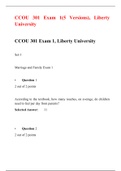  CCOU 301 EXAM-1(5 VERSIONS) COMPLETE ANSWER, Liberty University, Verified Answers