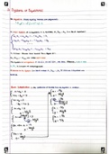 Summary of Systems of Equations
