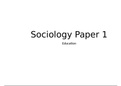 AQA A Level Sociology Paper 1 - Education 