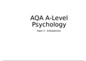 AQA A Level Psychology Paper 3 - Schizophrenia 