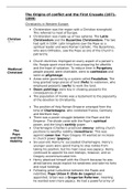 The Origins of Conflict- and the First Crusade (Word Document)