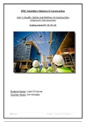 Unit 1 Health and Safety Assignment 2 (Distinction Grade)