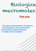 Biological Macromolecules - part one 