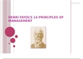 Henry Fayol's 14 Principle of Management