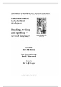 PRS303B Teaching Reading, Writing and Spelling as a Second Language 