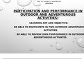 Unit 10 - outdoor & adventures Activities - Participation and performance in outdoor and adventurous activities - Assignment 3