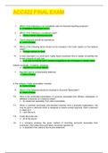 ACC422 FINAL EXAM QUESTIONS WITH COMPLETE SOLUTIONS GRADED A