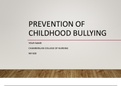 NR500 Week 5 Assignment, Area of Interest Presentation (Prevention of Childhood Bullying)
