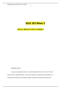 BUS 303 Week 5 FINAL REFLECTIVE PAPER 3