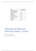 The Origins of Individual Differences Notes