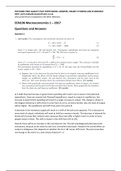ECN106 Macroeconomics 1 2017 Past Paper Questions and Model Answers