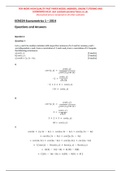 ECN224 Econometrics 1 - 2014 Past Paper Questions and Answers