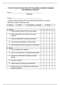 The Attitude of Selected First Year BSBA Students Towards Mathematics.(SURVEY QUESTIONNAIRE)