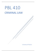 PBL 410 - Criminal Law - Complete exam notes 