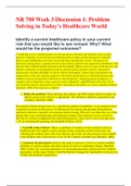 NR 708 Week 3 Discussion 1; Problem Solving in Today’s Healthcare World |ALL Latest Grade A Update 2020/2021