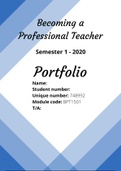 BPT1501 - Being a professional teacher: Portfolio 97%