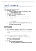Specific Contracts 411 Notes and Case Summaries 