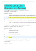 MN 502 Unit 5 Quiz  Question With Latest  Answers 2020 (VERIFIED)