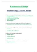 Rasmussen College: Pharmacology ATI Final Review (Latest 2020 / 2021) 100% Correct.