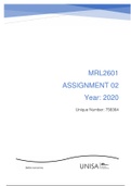 MRL2601 Assignment 1 AND 2 Answers Semester 2 2020
