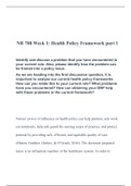 Health Policy|NR 708 Week 1 Discussion 1 Health Policy Framework